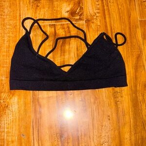 black backless bralette